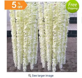 1 m kiekvienas vnt Dirbtinės Baltos cattleya orchidėjų stygos šilko vestuvių gėlės gėlių išdėstymas vestuvių rekvizitai didmeninė 100vnt/daug