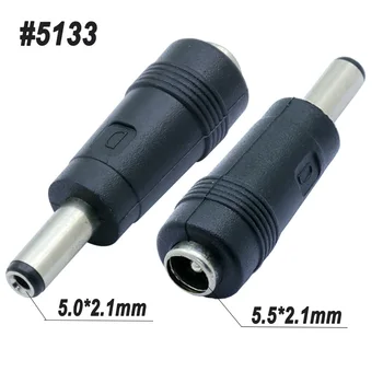 100vnt/daug 5,5 mm x 2.1 mm Male Plug 5,5 mm x 2.1 mm Female Jack DC Maitinimo Adapteris Didmeniniams