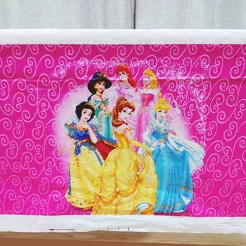 108cm*180cm Arielis/Snow White/Belle/Cinderella/Jasmine/Aurora Princesė Plastikinė Staltiesė Vaikams Gimtadienio Prekių Rinkinys