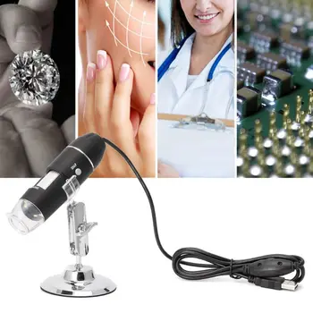1600X USB Skaitmeninis Mikroskopas su Kamera Endoskopą 8LED didinamasis stiklas su Metalo Stovas Dropship
