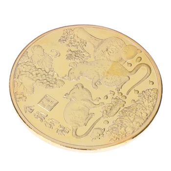 1PC 2020 Aukso/Sidabro Padengtą Pelės, Žiurkės Progines monetas, Kinų Zodiako Rinkti Monetas Naujųjų Metų Dovana, Namų Dekoravimo Reikmenys