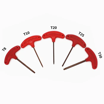 1pc T Tipo T8, T10 T20 T25 T30 Raktas Raktas Raktas raudona spalva CNC Įrankių Laikiklis Torx Varžtą raktu