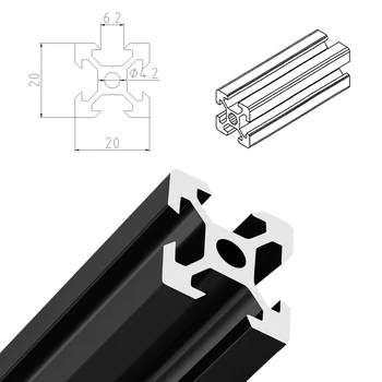 2020 V-įpjovos Europos Standartą Anoduoto Aliuminio Profilių Ekstruzijos Linijinis Geležinkelių CNC 3D Spausdintuvas