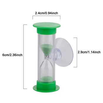 3min Kūrybos Plastiko Hourglasses Su siurbtuko Dantų Valymas Sandglass Laikmatis Vaikų Kartą, Žaislai, Dovana, Namų Puošybai