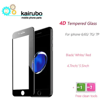 4D ŠALTO DROŽYBA Visiškai Padengti Grūdinto Stiklo iPhone 7 S 6 6S Plius, Premium ScreenToughened Stiklo Apsaugos 10vnt