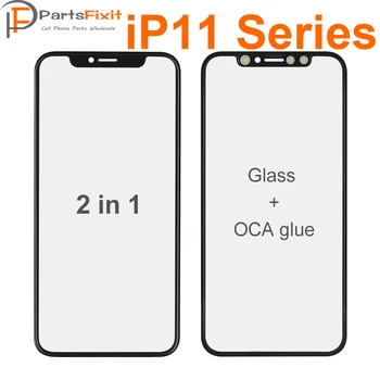 5vnt 2in1 Premium Priekinis Stiklas su OCA už iPhone11pro/11pro Max LCD Ekranas Priekyje, Stiklinis Lęšis su OCA iš anksto Įdiegta