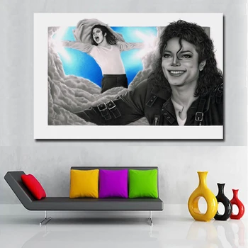 Aliejaus Tapybai Nuotrauką Drobė, Tapyba Garsaus Žvaigždė Michael Jackson Tapybos Meno Šypsena Namų Dekoro Spausdinimas Ant Drobės