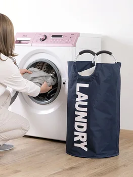 Aliuminio vamzdis išardomi skalbinių krepšį, maišelį su lydinio rankena trukdo vandeniui Oksfordo audinio žaislų krepšys saugojimo krepšys skalbimo trukdo