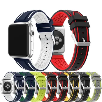 Apyrankė Sporto Silikoninis, Apple Watch Band 42mm 38mm 40mm 44mm Smart Watchbands Žiūrėti Vyrams, Moterims, Dirželis iWatch Serijos 4
