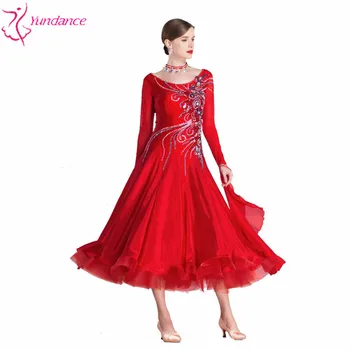 B-18310 Rankų darbo kalnų krištolas Raudonos spalvos Sportinių Šokių Konkursas Suknelės Standartinis Pramoginiai Šiuolaikinių Šokių suknelė parduodama