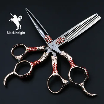 Black Knight 6 colių, Profesionalios Plaukų Žirklės nustatyti, Kirpyklos, Grožio Salonai, kirpimas ir Retinimo Kirpykla Žirklės įrankiai