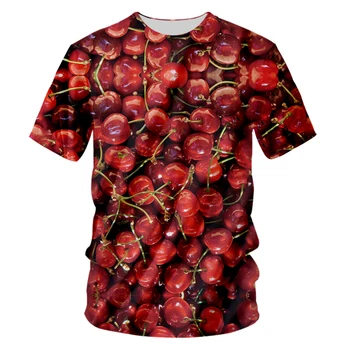 CJLM Asmenybės 3D Full Spausdinti Vyras Red Cherry O Kaklo Marškinėlius Juokinga Unisex Marškinėliai, vyriški Skanus Vaisių T-shirt