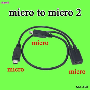 Cltgxdd Micro USB 1 Kalytė 2 Male2.0 Splitter Y Duomenų Įkrovimo Kabelis Ilgintuvas