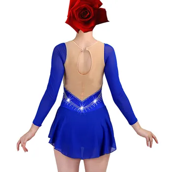 Dailiojo Čiuožimo Suknelė Moterims mergina Ledo Čiuožimo Suknelė roybal mėlyna Gimnastika Kostiumas užsakymą kalnų krištolas B161