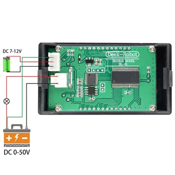 DC 0-100V 10A LCD Ekranas Digital Voltmeter Ammeter Wattmeter Įtampa Srovės Galios Matuoklis Volt Detektorius Testeris