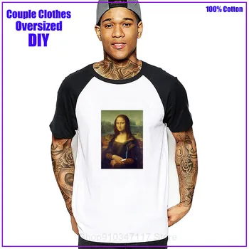 Dūmų Mona Lisa su Cigarete Vyrų marškinėliai dropshipping t-marškinėliai, drabužiai marškinėlius hombre siaubo žaidėjus final fantasy streetwear