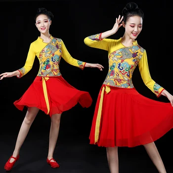 Etapas šokių drabužiai Kinijos liaudies kostiumas drabužių nacionalinės senovės ventiliatorius šokių tradicinės Kinų šokio kostiumai DD1974
