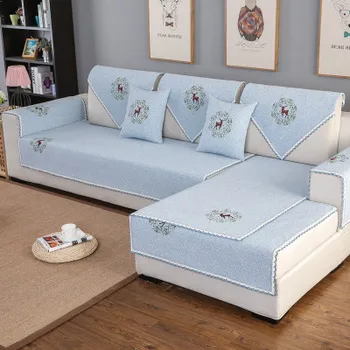Four seasons universalus sofos pagalvėlių, medvilnės patalynė, neslidžia mados atgal rankšluostį, storas lino siuvinėti sofos pagalvėlių