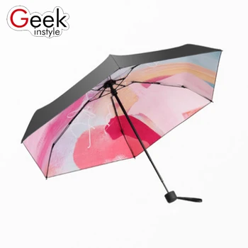 Geekinstyle 3/5 Lankstymo Anti-UV Skėtis nuo saulės skėtis Moterų Lietaus Pavara skėtis Vandeniui Nešiojamų Kelionių Skėtis
