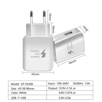 Greitai Įkrauti 3.0 USB Įkroviklis 2A Mobiliojo Telefono Greito Įkrovimo ES Plug Sienos Kroviklis, Skirtas 