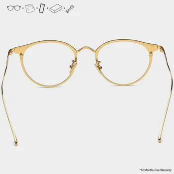 Gryno titano akinių rėmeliai vyrų, retro, rankų darbo apvalus aišku, akinių dizaineris prekės optinis žymeklį akinių rėmeliai
