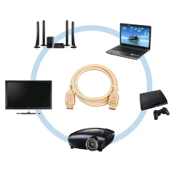 HDMI į HDMI Kabelis, Vaizdo Kabeliai Auksą, Sidabrą, HDMI 2.0 4k Kabelis HD TV LCD Nešiojamas PS3 Projektorius, Kompiuteris Kabelis