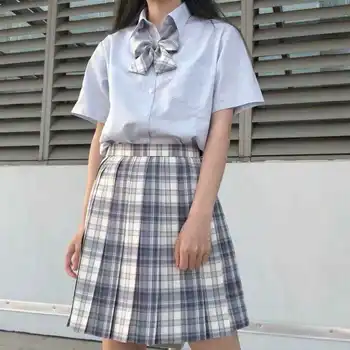 JK Pledas Sijonas Japonijos Kolegija Stiliaus korėjos Sijonai Moterims Dk Kostiumas Sailor Mergina Studentų Saldus Klostuotas Mini Sijonas