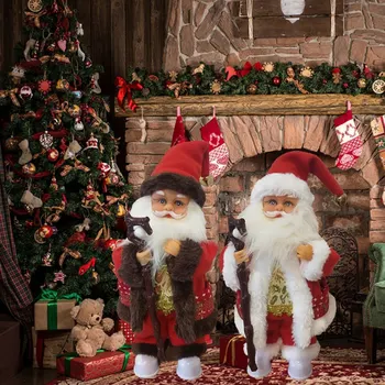 Kalėdų Elektros Santa Claus Cukranendrių Papuošalai Nuolatinis Dekoratyvinės Lėlės Holiday Home 2020 Dovanos Kalėdų Dekoro