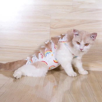 Katės Mažylių Gydymą Liemenė marškinėliai Drabužių Medvilnės Atkūrimo Kostiumas E Apykaklės Alternatyvių Po Operacijos Nešioti Stabdžių Pet Lyžis Žaizdas