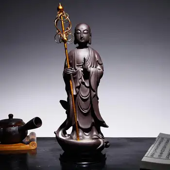 Kinijos Budistų Vienuolis Moliuskui Smilkalų Degiklis Dūmų Krioklys Smilkalų Laikiklis Lotoso Gėlė, Keramikos Censer Dekoratyvinis Buda