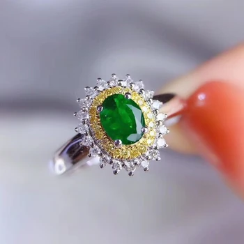 KJJEAXCMY boutique papuošalus 925 sterlingas sidabro inkrustacijos gamtos smaragdas moterų žiedas palaiko pakartotinai nagrinėti naujas prabangus