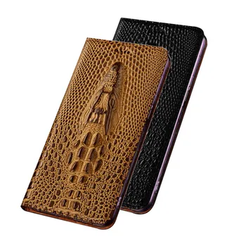 Krokodilas grūdų originali odinis telefono dėklas kortelė kišenėje KOLEGA A53 2020 m/KOLEGA A32 2020 m/KOLEGA A31 2020 telefono maišelis magnetinis dėklas