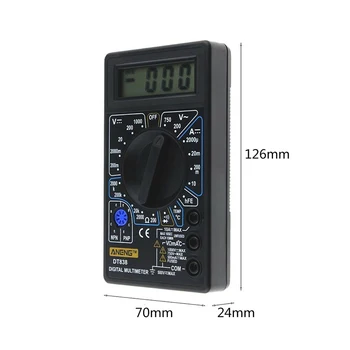 LCD Skaitmeninis Multimetras Testeris DT838 Voltmeter Matavimo Srovės Varžos Temperatūros Matuoklis AC DC Ammeter Bandymas Sukelti Zondas Bandymas