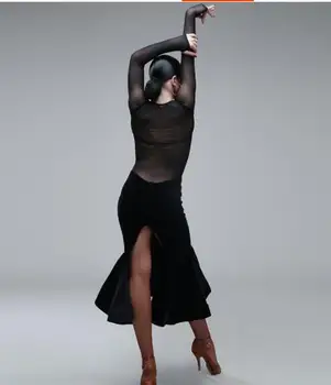 Lotynų šokių suknelė moterims lotynų šokių suknelė Dancewear rumba suknelė latina salsa suknelė lotynų šokių kostiumai aukšto ventiliacijos padalinta 0124