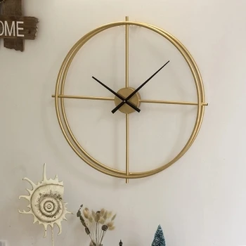Modernus minimalistinis Šiaurės laikrodis kaustytomis geležies kambarį namuose sieninis laikrodis kūrybos minimalistinio meno atmosfera laikrodis