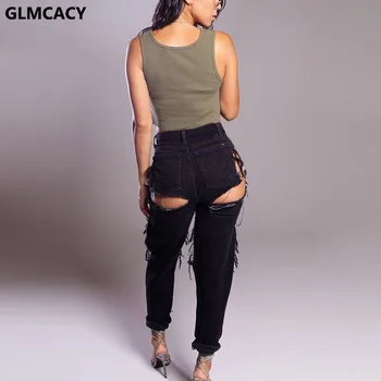 Moterų Džinsinis Pieštuko Pants Kelnės Aukštu Juosmeniu Slim Stretch Džinsai Sexy Vasaros Streetwear