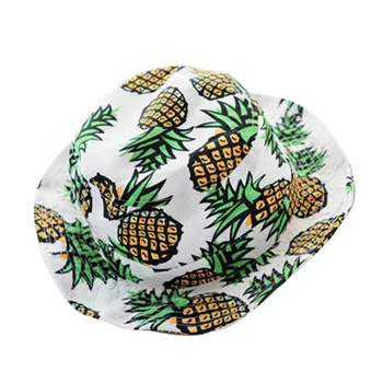 Moterų mados Ananasų Spausdinti Kibirą vasaros skrybėlę Veidrodėliai Saulės paplūdimio Skrybėlę Žvejys Bžūp sombrero mujer verano