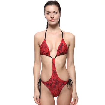 Naujas trikampis bikini spausdinimo vientisas seksualus jungiasi atgal maudymosi kostiumėliai maudymosi kostiumėlį skundas