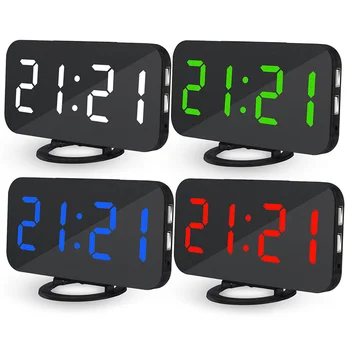 Naujas Upgrate Skaitmeninis Laikrodis LED Veidrodis, Laikrodis Daugiafunkcį Atidėjimo Laiko Rodymas Naktį Led Lentelė Darbalaukio Reloj Despertador