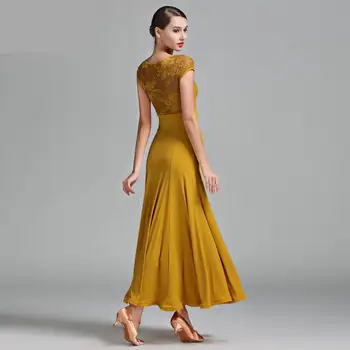 Nėriniai Trumpas Rankovės Standartinių Šokių Suknelė Moterims Valsas Šokių Suknelė Dėvėti Sportinių Šokių Suknelė Modernaus Šokio Kostiumai Flamenko Suknelė
