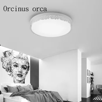 Paprastas modernus apvalių lubų lempa Princesė Kambarys vestuvių kambarys miegamasis romantiška nėrinių balta lubų lempa nemokamas pristatymas