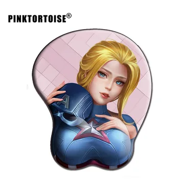 PINKTORTOISE padas pelės žaidėjus Anime carton seksualus 3D Krūtinės Silikoninės Riešo Poilsio Pelės Mygtukai nešiojamojo KOMPIUTERIO playmat