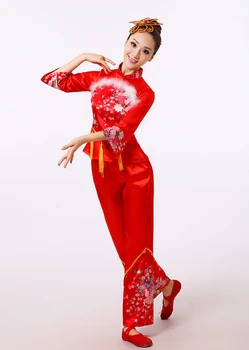 Ponia Yangko kostiumų eksploatacinių savybių drabužių suaugusi aikštėje šokio spektaklis kostiumas etape šokių gerbėjas juosmens būgno kostiumas