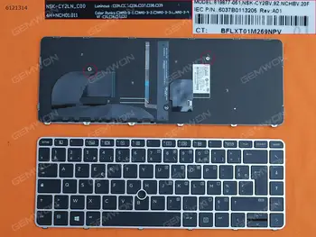 Prancūzų, vokiečių, Naujas Pakeitimas Klaviatūra HP EliteBook 745 G3 840 G3 848 G3 Sidabrinė Rėmas Juodas Raktas su Apšvietimu & Rodykle