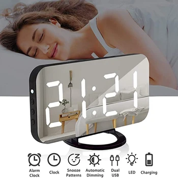 Radijo Projection Alarm LED Ekranas Didelis Sn Elektroninis Laikrodis Dual Lenktas Signalizacijos ES Plug