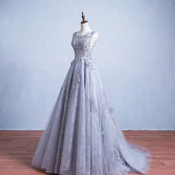 Realių pilka nėriniai siuvinėjimo derliaus kamuolys suknelė ilga suknelė vintage viduramžių suknelė Renesanso princesė Victoria suknelė