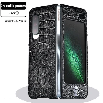 Samsung Galaxy Kartus W20 5G Atveju Apsaugos Krokodilo modelis oda Prabangus Apsauginis Telefono Dangtelis galaxy atveju kartus