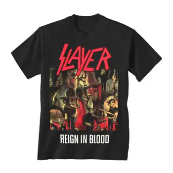 SLAYER T-Shirt Karaliaus Kraujo Naujas Autentišką Roko, Metalo, Medvilnės, trumpomis Rankovėmis Vasarą T-Shirt