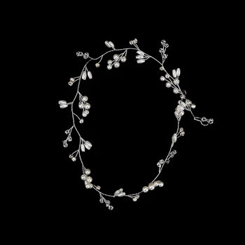 Vakarų Vestuvių Mados Šukuosena Už Nuotakos Rankų Darbo Karūna Gėlių Perlų Imitacija Kristalų Plaukų Aksesuarai, Papuošalai