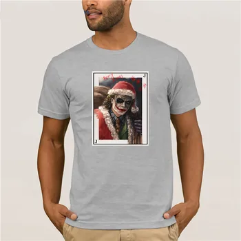 Vasaros T Shirt Mens Vasaros Stiliaus Mados Santa Žaisti Joker Kortele Kalėdos, Kalėdos Pateikti Drabužiai, vyriški atsitiktinis mados T-shirt